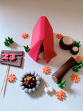 Edible camping set cake topper