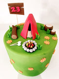 Edible camping set cake topper