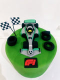 F1 Lewis Hamilton car cake topper