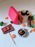 Edible camping set cake topper
