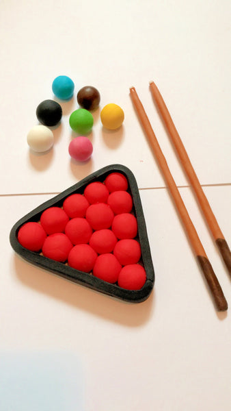 Edible Pool snooker cake topper decoration