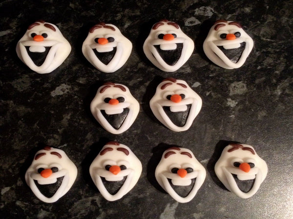 Edible Olaf cupcake toppers