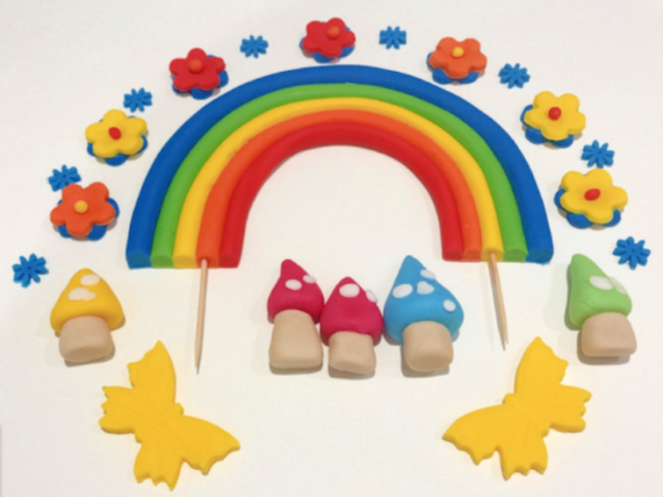 Rainbow and accessories (Trolls) Cake Topper Decoration