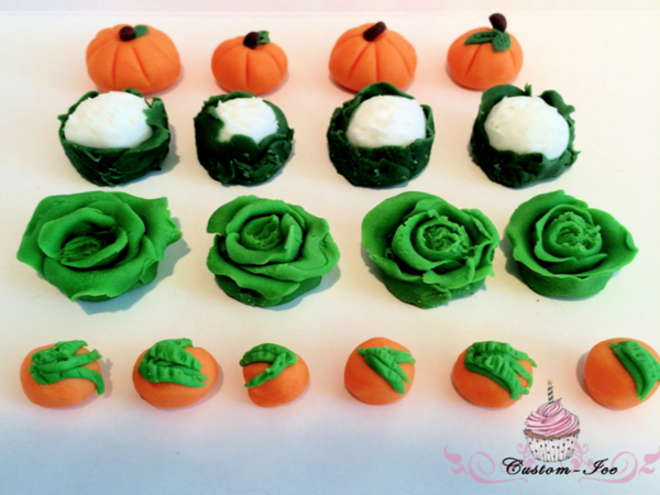 Edible vegetable cake toppers decoration