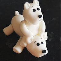 Edible polar bears on back Christmas cake topper decoration