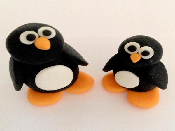 Christmas penguins cake topper x2