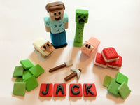 Edible mIncraft Cake toppers